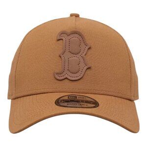 New Era Boston Red Sox 9FORTY A-Frame Trucker Snapback Hat Wheat Canvas Pack